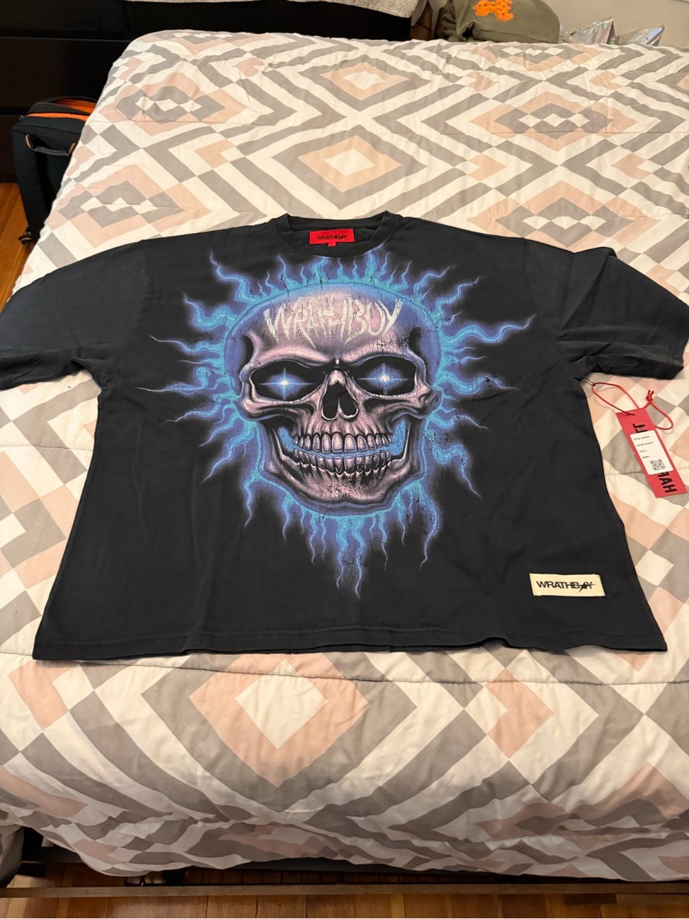 Wrathboy Mens Black Skull Graphic Tee - Men's Short Sleeve Shirt